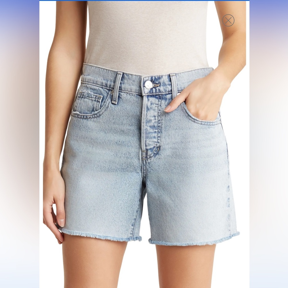 Veronica Beard Shiloh Denim Shorts Pebble Stone